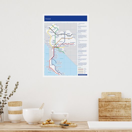 Thaise buiskaart poster (Keuken)
