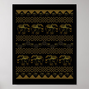 Thaise Chang Broek Olifant Hippie Boho Yoga Palazz Poster