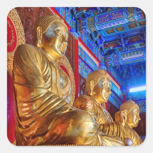 Thaise Chinese Boeddhabeeld standbeeld Vierkante Sticker (Voorkant)