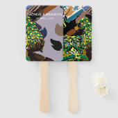 thaise cultuurreus op chaophraya in thailand handwaaier (Voorkant en achterkant)