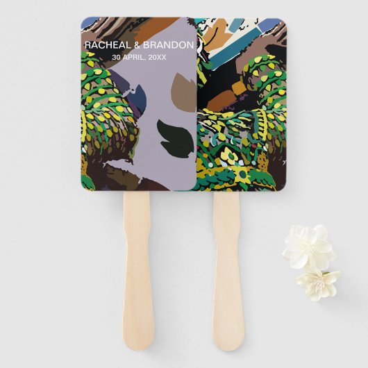 thaise cultuurreus op chaophraya in thailand handwaaier (Voorkant en achterkant)