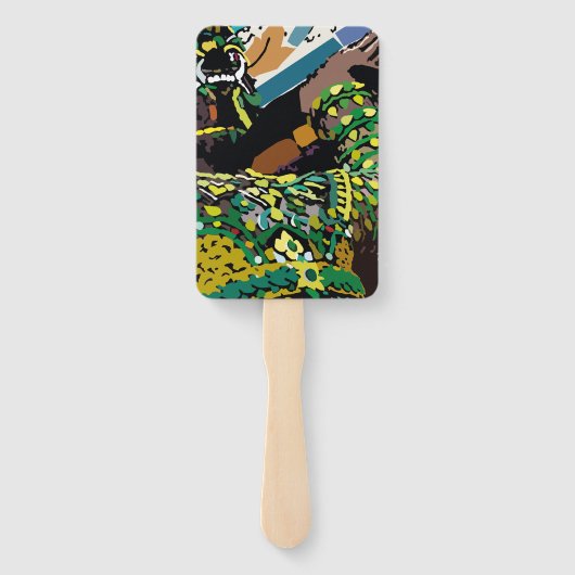 thaise cultuurreus op chaophraya in thailand handwaaier (Achterkant)