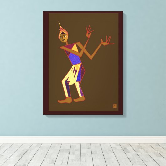 Thaise danser - man canvas afdruk (Insitu (Houten vloer))