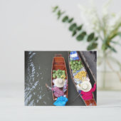 Thaise drijvende markt briefkaart (Staand voorkant)