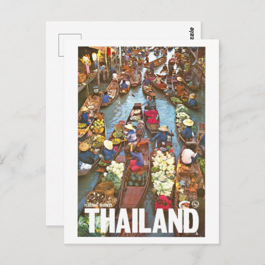 Thaise drijvende markten Briefkaart (Voorkant / Achterkant)