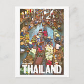 Thaise drijvende markten Briefkaart (Voorkant)