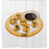 Thaise garnalen cartoon illustratie douchegordijn (Voorkant)