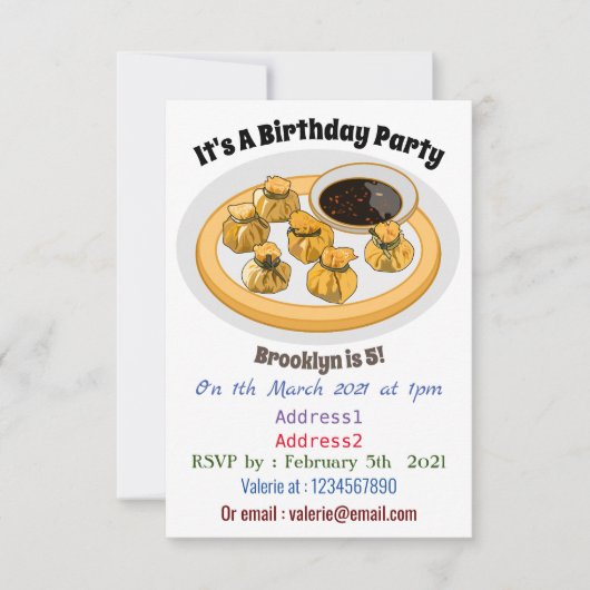 Thaise garnalen cartoon illustratie kaart (Voorkant)