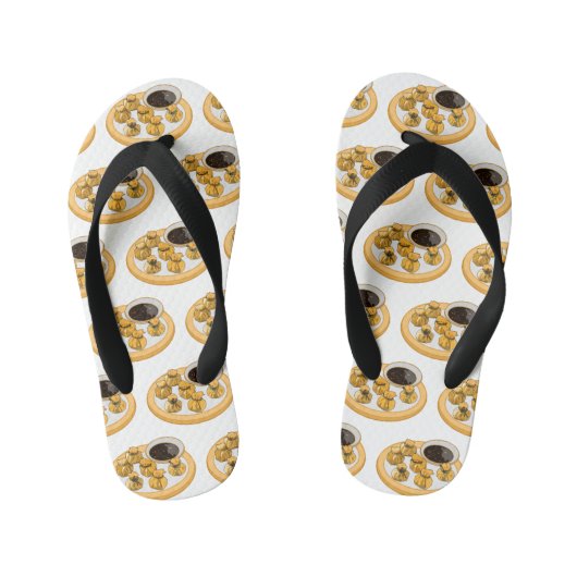 Thaise garnalen cartoon illustratie kinder teenslippers (Voetbed)