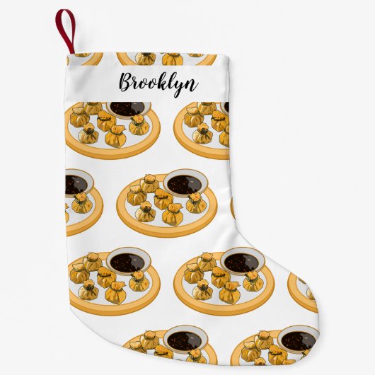 Thaise garnalen cartoon illustratie kleine kerstsok (Voorkant)