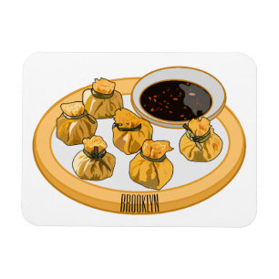 Thaise garnalen cartoon illustratie magneet