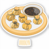 Thaise garnalen cartoon illustratie sticker (Voorkant)
