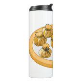 Thaise garnalen cartoon illustratie thermosbeker (Gedraaid links)