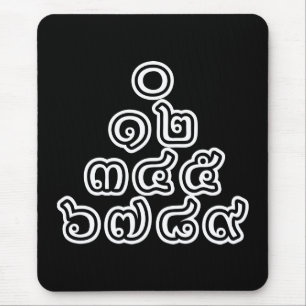 Thaise Getallenpiramide ♦ Thaise Taal Schrift ♦ Muismat