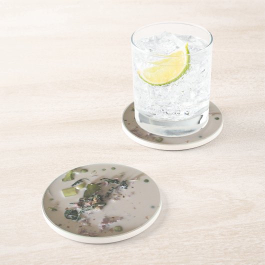 Thaise Groene Curry [แกงเขียวหวาน] ... Aziatisch e Zandsteen Onderzetter (Zijkant)