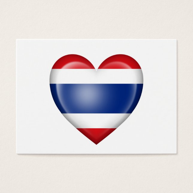 Thaise Hart Vlag op Wit Visitekaartje (Voorkant)