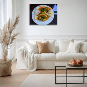 Thaise kip saté met groenten en rijst poster