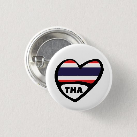 Thaise landcode Vlaggenhoofddekplaatje, THA Ronde Button 3,2 Cm (Voorkant /achterkant)