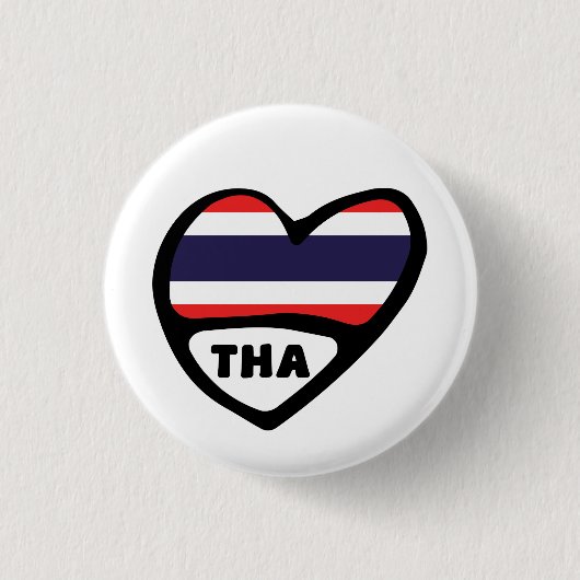 Thaise landcode Vlaggenhoofddekplaatje, THA Ronde Button 3,2 Cm (Voorkant)
