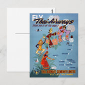 Thaise  luchtreisposter teruggezet briefkaart (Voorkant / Achterkant)