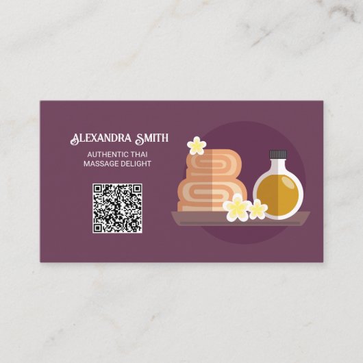 Thaise Massage Custom QR Visitekaartje (Voorkant)