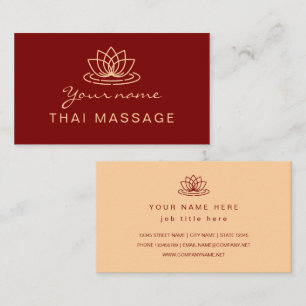 Thaise Massagesalon lotusbloem logo Visitekaartje