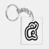 Thaise Nummer 5 / Vijf / ๕ (Haa/Ha) Thais schrift Sleutelhanger (Voorkant Links)