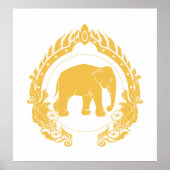 Thaise olifant (goud) poster (Voorkant)