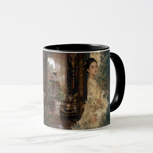 Thaise Paleis Lotus Mok Art Print (Voorkant rechts)