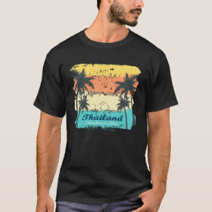 Thaise palmbomen wiegen in de wind strandvakantie t-shirt