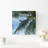 Thaise palmboom vierkante klok (Huis)