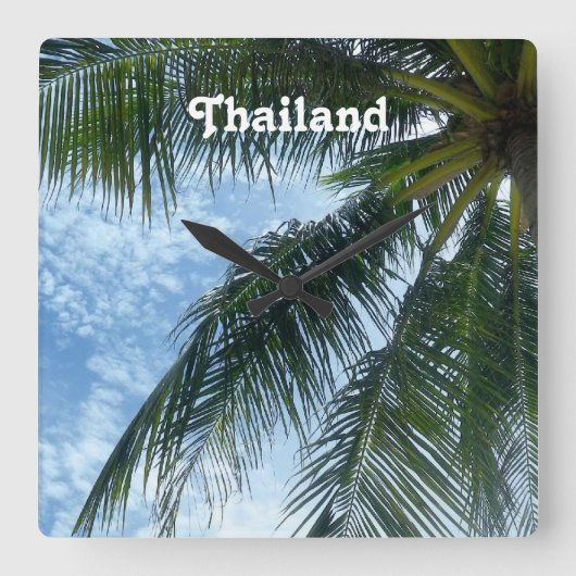 Thaise palmboom vierkante klok (Voorkant)
