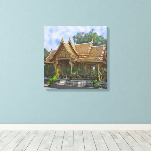 Thaise Paviljoen Kunst - Square Art Canvas Afdruk (Insitu (Houten vloer))