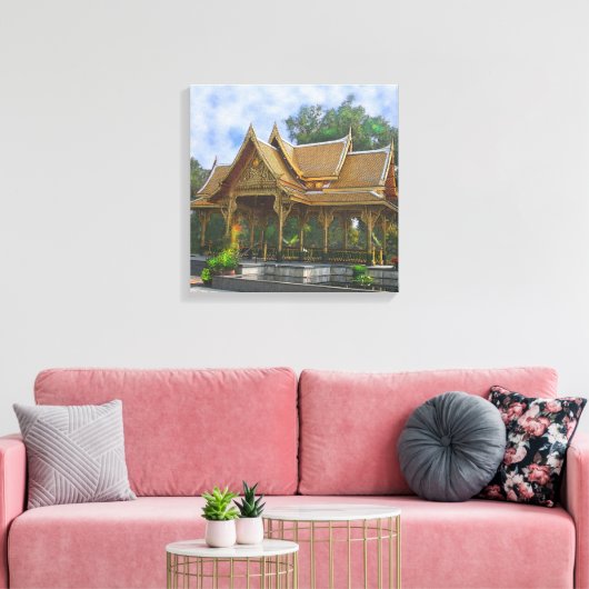Thaise Paviljoen Kunst - Square Art Canvas Afdruk (Insitu (Woonkamer))