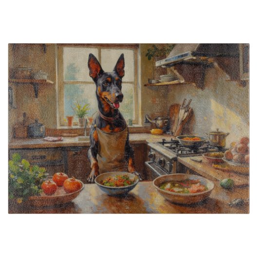Thaise Ridgeback Kookt in Keuken Snijplank (Voorkant)