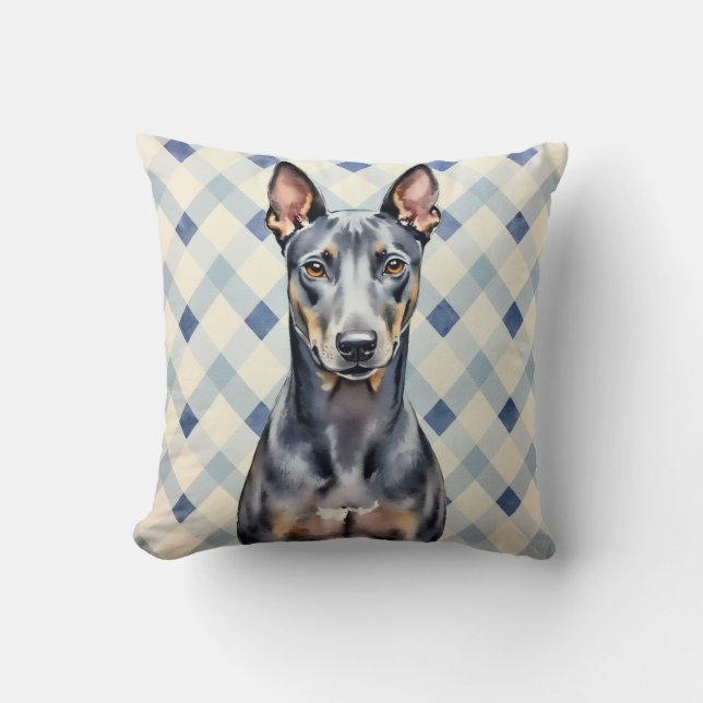 Thaise Ridgeback Watercolor Diamantpatroon Kunst Kussen (Voorkant)