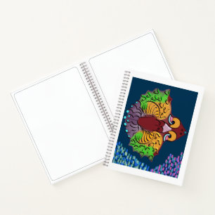 Thaise Schrift Abstracte Vissen Kunst   Leeg Notit Notitieboek