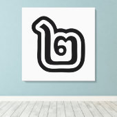Thaise script nummer 2 / Twee / ๒ (Song) Canvas Afdruk (Insitu (Houten vloer))