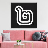 Thaise script nummer 2 / Twee / ๒ (Song) Canvas Afdruk (Insitu (Woonkamer))