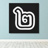 Thaise script nummer 2 / Twee / ๒ (Song) Canvas Afdruk (Insitu (Houten vloer))