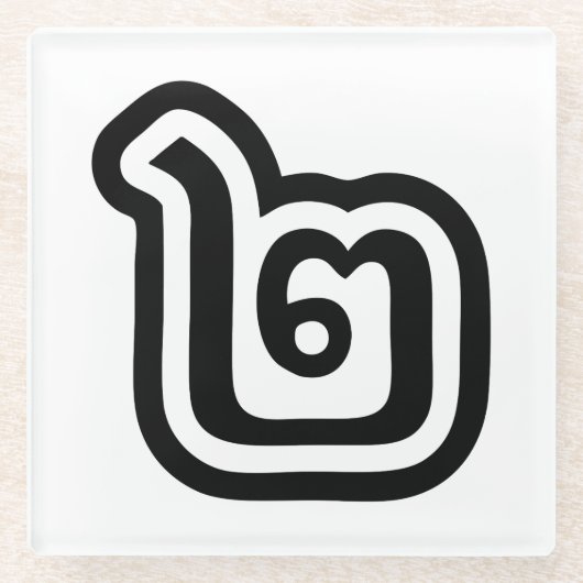 Thaise script nummer 2 / Twee / ๒ (Song) Glazen Onderzetter (Voorkant)