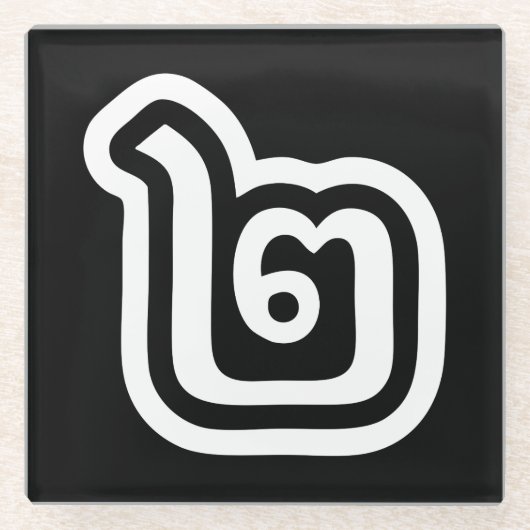 Thaise script nummer 2 / Twee / ๒ (Song) Glazen Onderzetter (Voorkant)