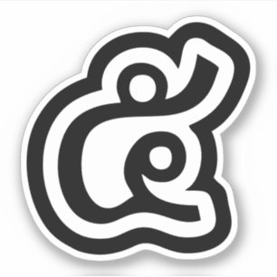 Thaise script nummer 5 / Vijf / ๕ (Haa/Ha) Sticker