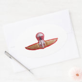 Thaise sprong vleugels ovale sticker (Envelop)