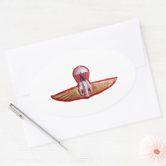 Thaise sprong vleugels ovale sticker (Envelop)