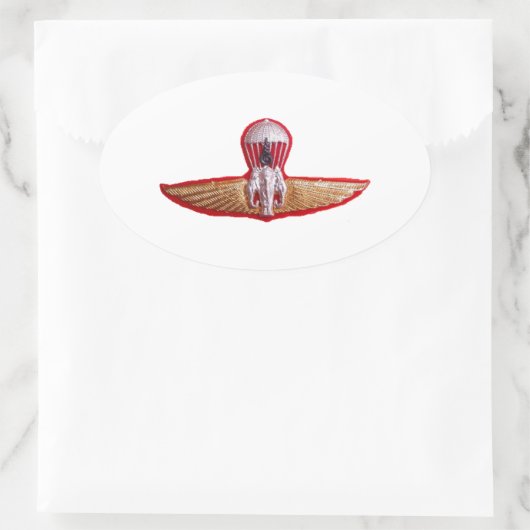 Thaise sprong vleugels ovale sticker (Tas)