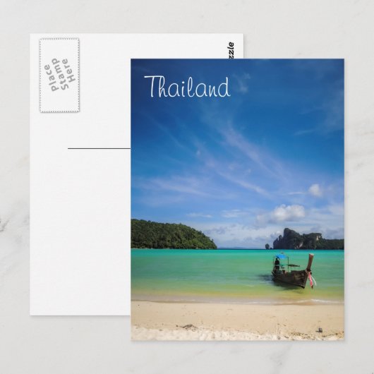 Thaise strand Foto met Vissende tas Briefkaart (Voorkant / Achterkant)