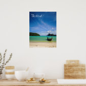 Thaise strand Foto met Vissende tas Poster (Keuken)