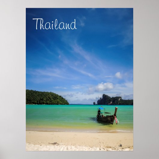 Thaise strand Foto met Vissende tas Poster (Voorkant)