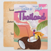 Thaise strandvakantieposter kaart (Voorkant / Achterkant)